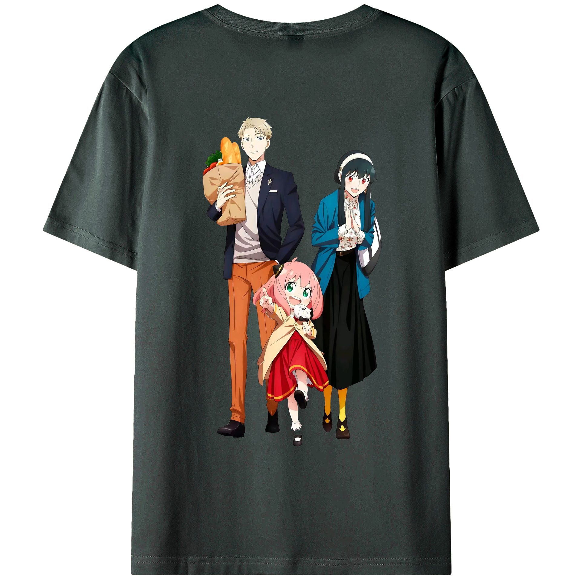 （画像用） SPY×FAMILY间谍家家酒 綿100％ メンズ半袖Tシャツ（バックプリント） 通気性